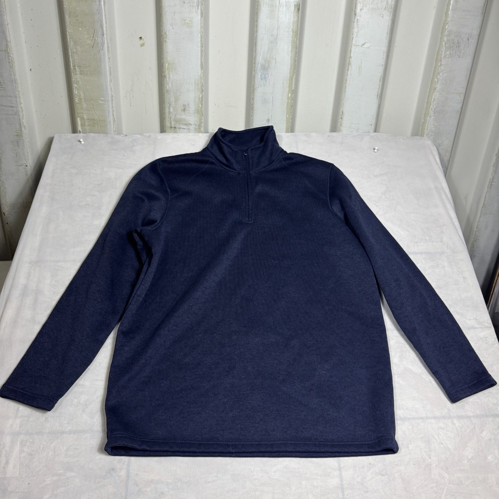 Mack Russo Mens‎ Pullover Sweatshirt Blue Fleece 1/4 Zip Long Sleeve Classic 2XL